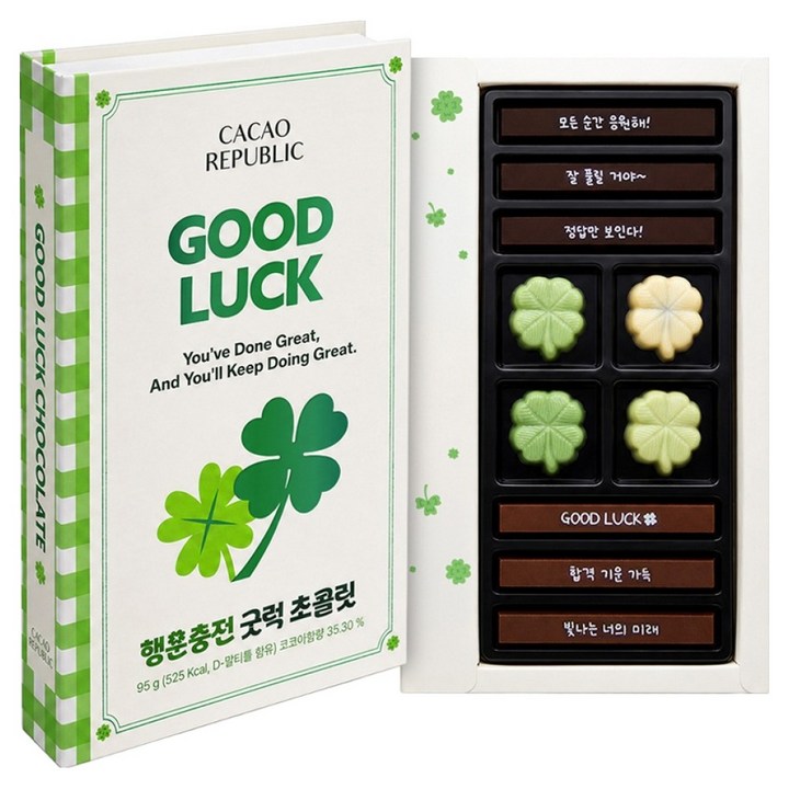 카카오리퍼블릭 행운 충전 GOOD LUCK 선물 합격 초콜릿 95g, 1개