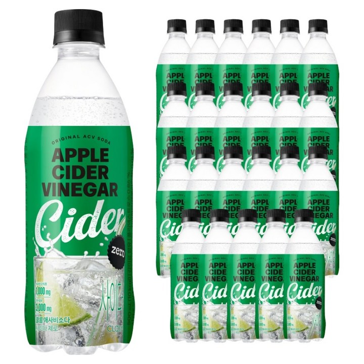 클룹 애사비소다 제로 사이다 탄산음료, 24개, 500ml