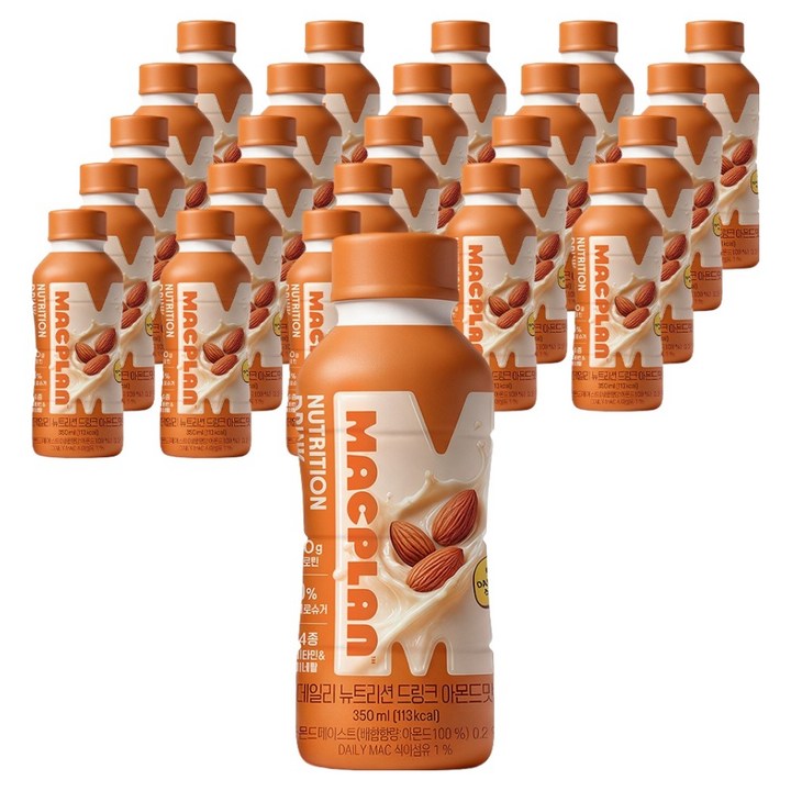 맥플랜 데일리 뉴트리션 단백질 드링크 아몬드맛, 24개, 350ml
