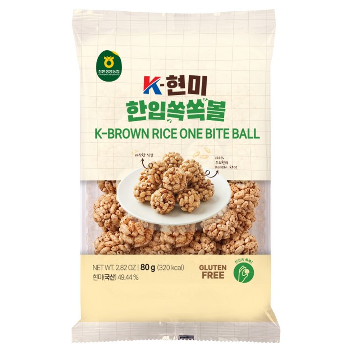 농협 K 현미 한입쏙쏙볼, 80g, 1개