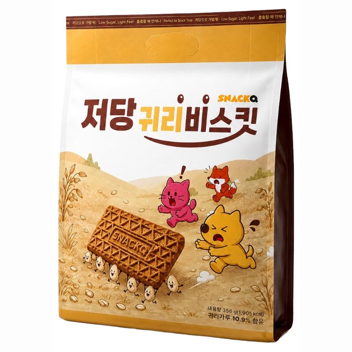 스낵큐 저당 귀리 비스킷, 356g, 1개