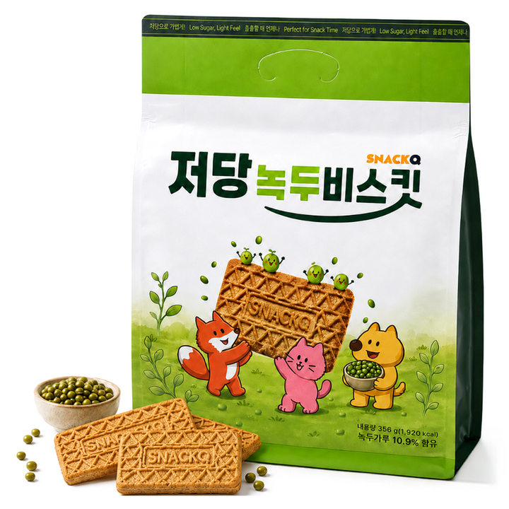 스낵큐 저당 녹두 비스킷, 1개, 356g