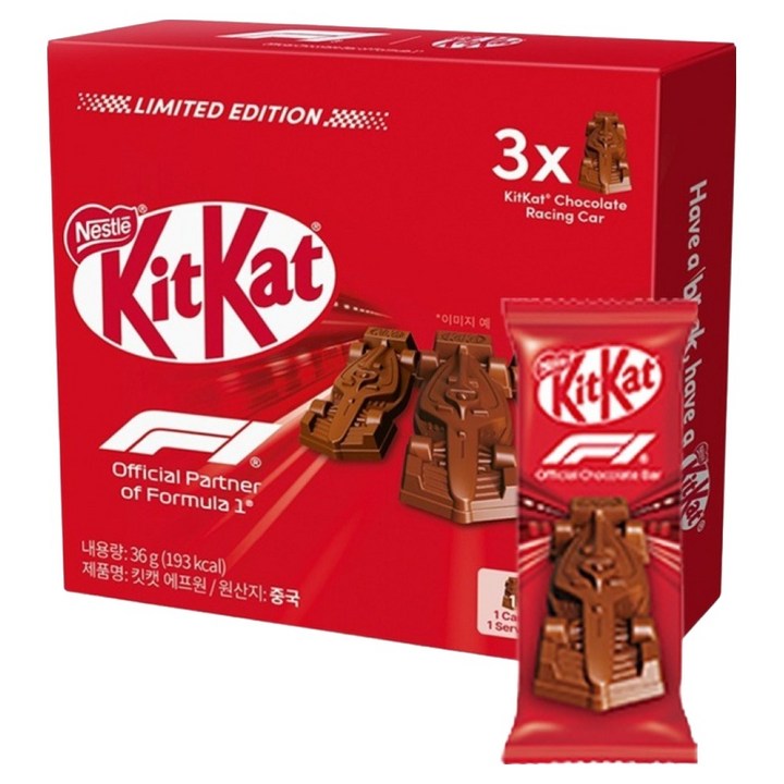 KitKat F1 아이콘 초콜릿 3p, 36g, 1개