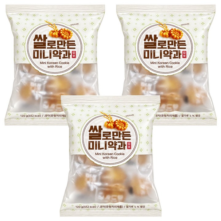 쌀로 만든 미니 약과, 120g, 3개
