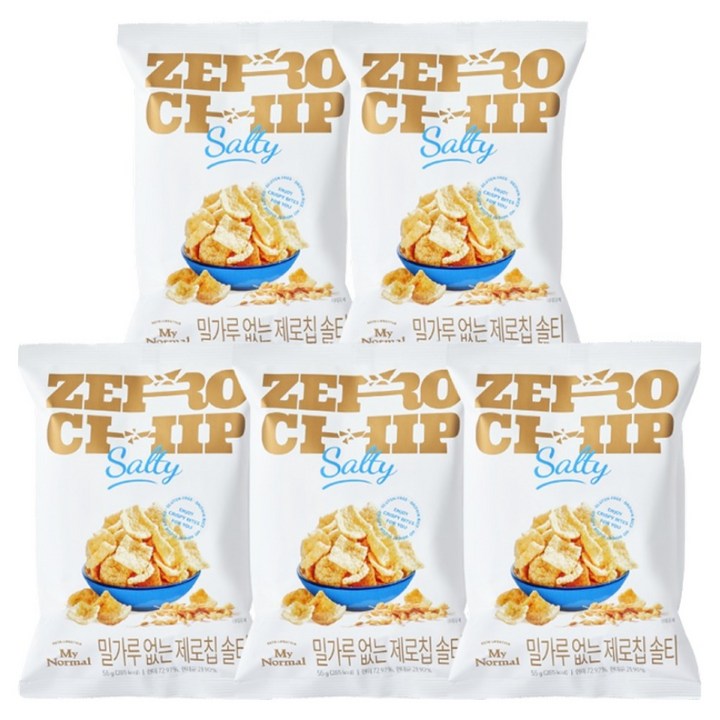 마이노멀 밀가루 없는 제로칩 솔티, 5개, 55g