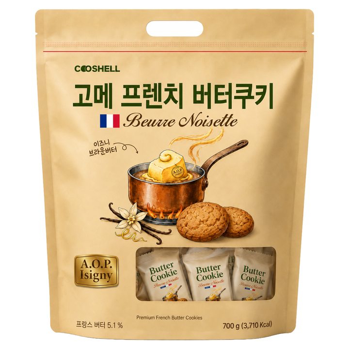 쿠쉘 고메 프렌치 버터쿠키, 700g, 1개