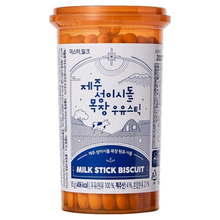 미스터밀크 제주 성이시돌 목장 우유스틱, 85g, 1개