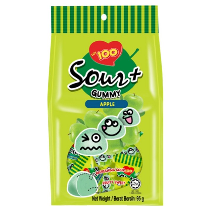 LOT100 사우어 젤리 애플, 95g, 1개