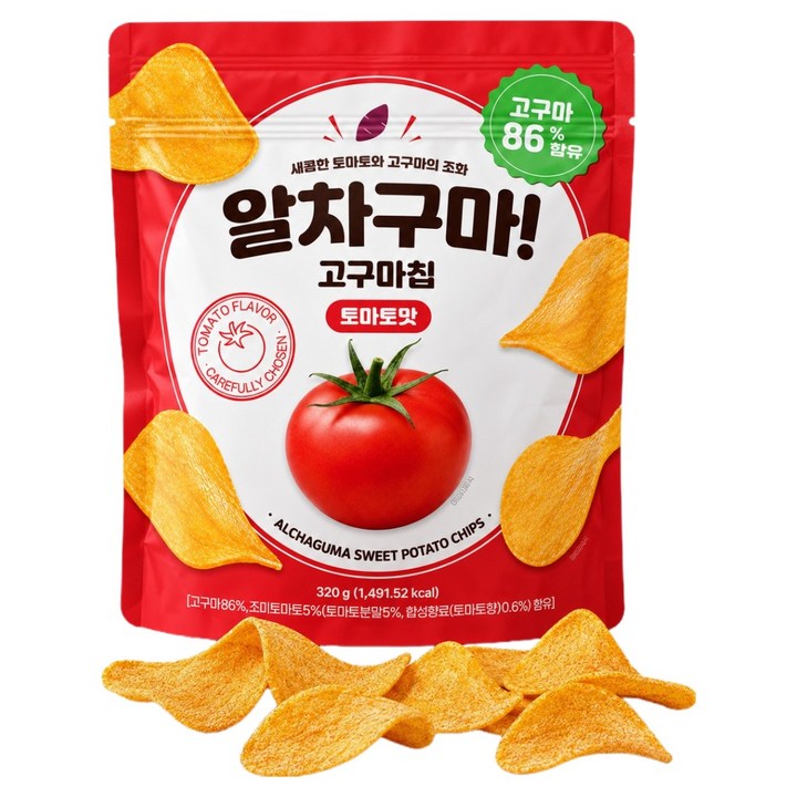 알차구마 고구마칩 토마토맛, 320g, 1개