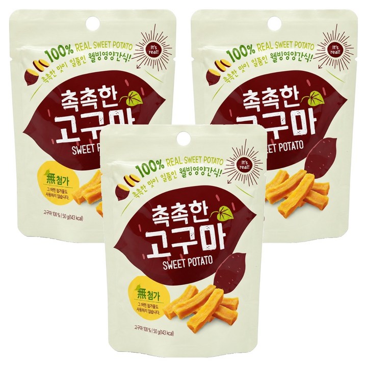 촉촉한 고구마 간식, 50g, 3개