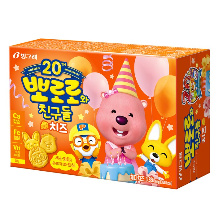 빙그레 뽀로로와친구들 치즈맛 크레커, 65g, 1개