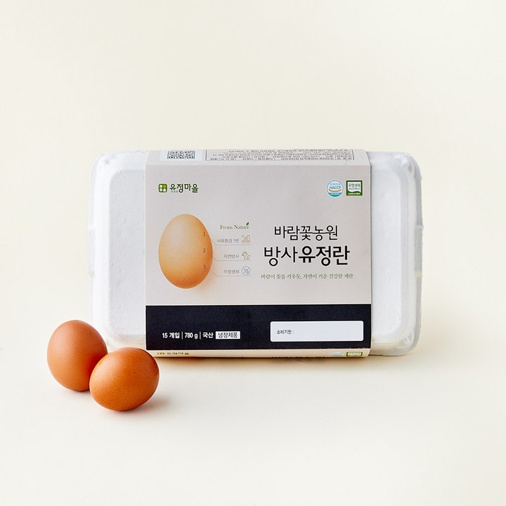 유정마을 바람꽃농원 방사유정란 무항생제, 15구, 1개