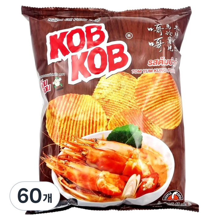 유즈풀 콥콥 포테이토 칩 똠얌꿍향, 60개, 48g