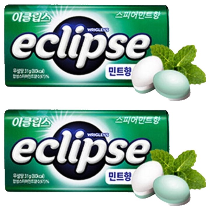 이클립스 스피아민트향 캔디, 34g, 2개