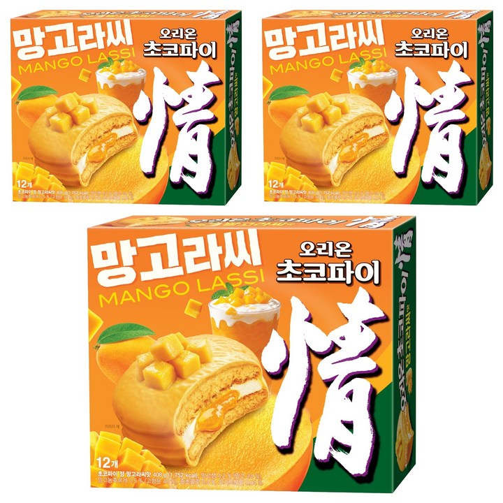 오리온초코파이 망고라씨맛 12p, 3개, 408g