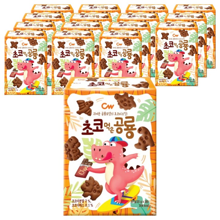 청우식품 초코먹은 공룡, 60g, 16개