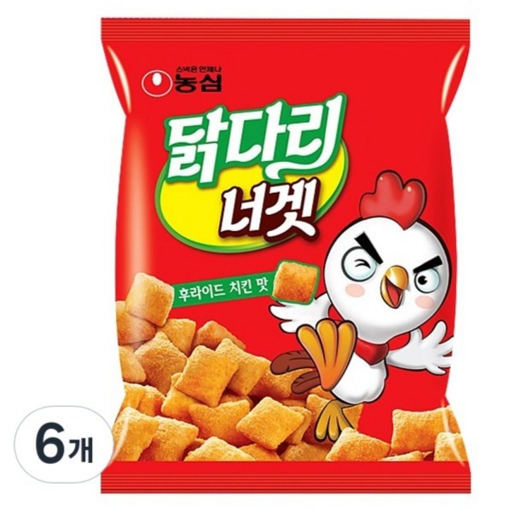 농심닭다리 너겟 후라이드 치킨맛, 130g, 6개