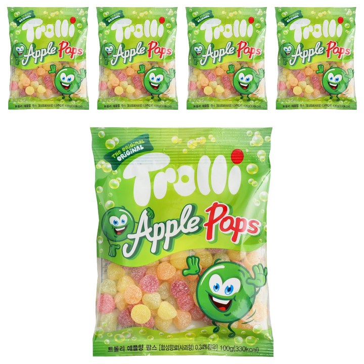 트롤리 애플향 팝스, 100g, 5개