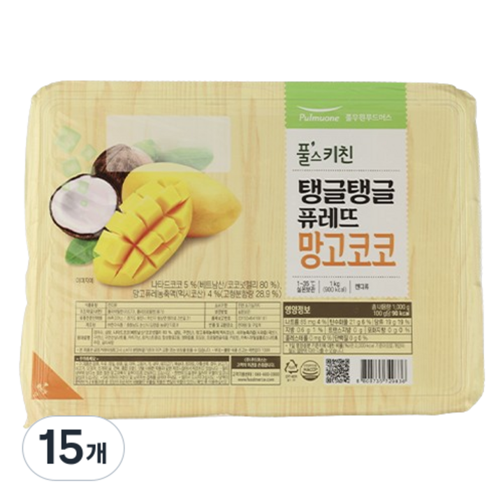 풀스키친 실온 퓨레뜨 망고코코 푸딩 20개입, 1kg, 15개