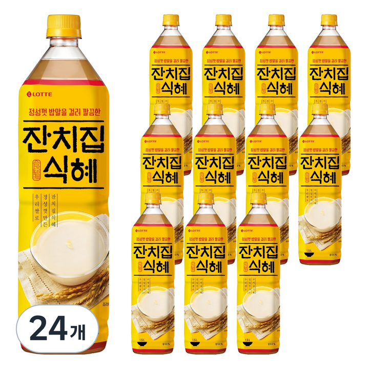 롯데칠성음료 잔치집 식혜, 1.5L, 24개