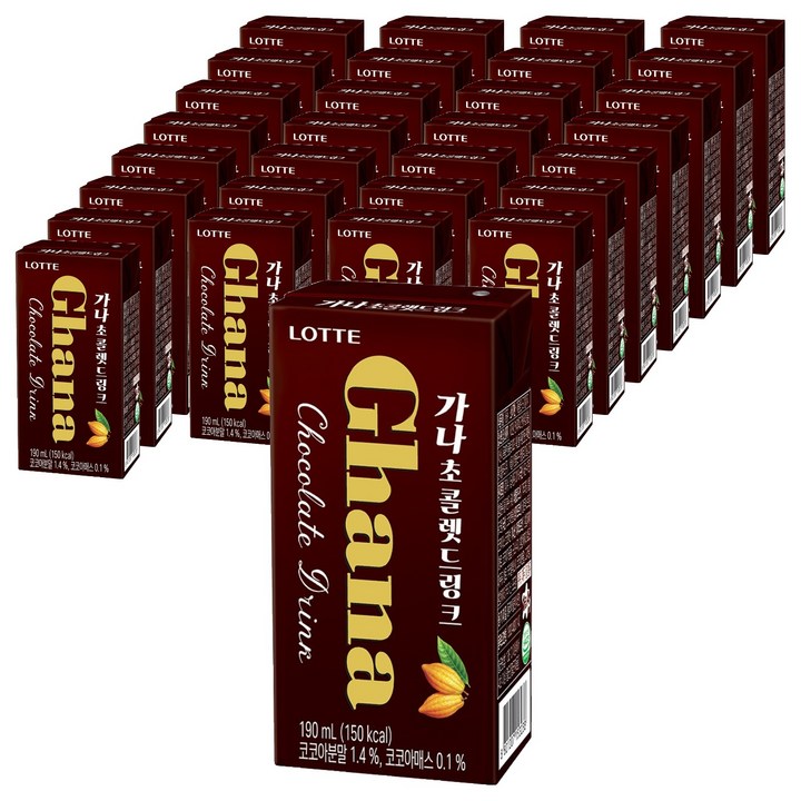 가나 초콜렛 드링크, 190ml, 48개