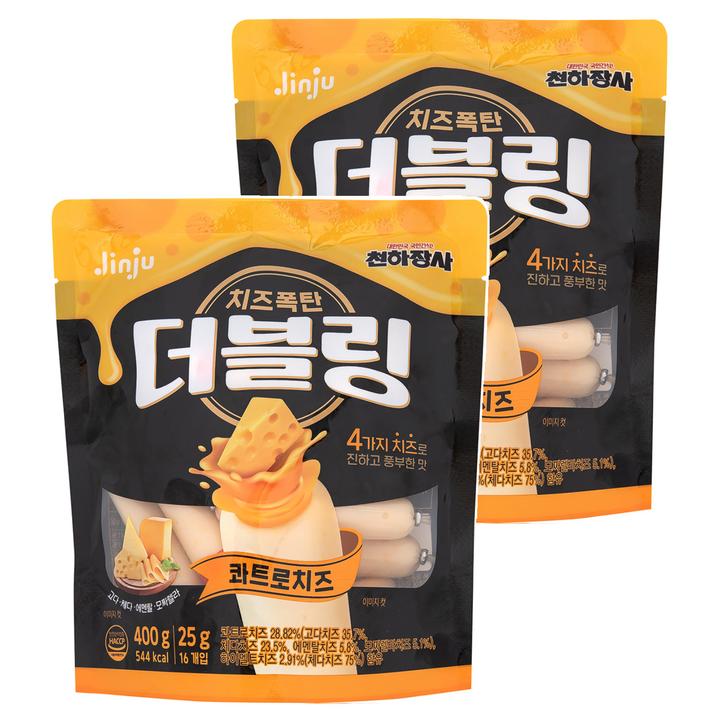 더블링 천하장사 콰트로치즈 소시지, 400g, 2개