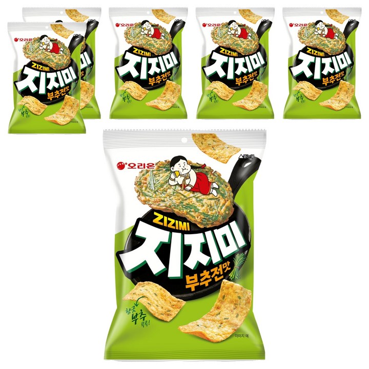 오리온 지지미 부추전맛, 58g, 6개