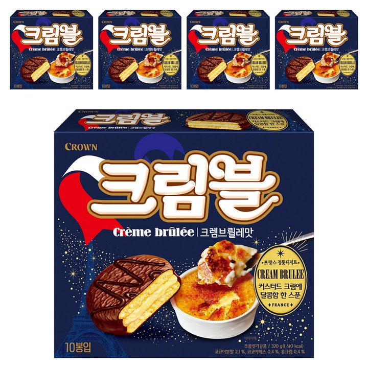 크라운 크렘브뢸레맛 초코 디저트, 320g, 5개