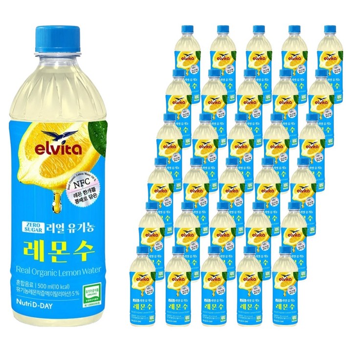 뉴트리디데이 리얼 유기농 레몬수, 144개, 500ml
