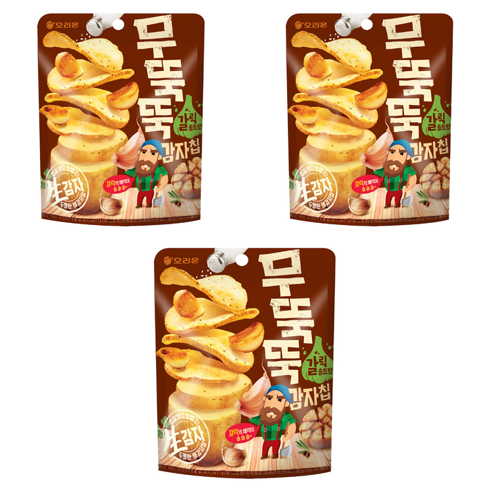 오리온 무뚝뚝감자칩 갈릭솔트맛, 106g, 3개