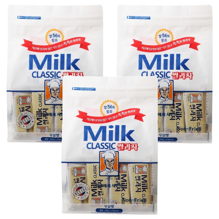 밀크클래식 쌀과자 우유맛, 240g, 3개