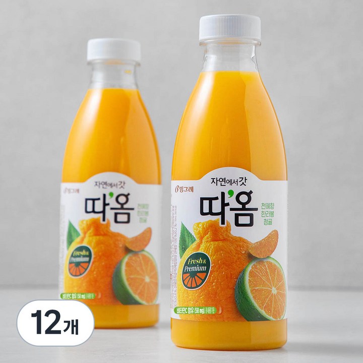 따옴 천혜향 한라봉 청귤 주스, 730ml, 12개