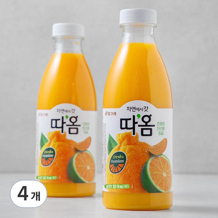 따옴 천혜향 한라봉 청귤 주스, 730ml, 4개