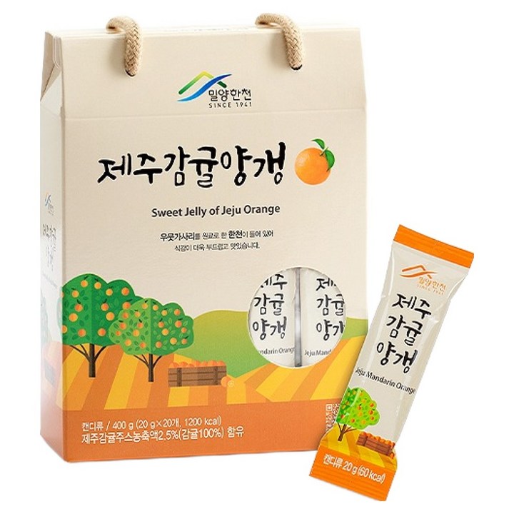 밀양한천 제주감귤양갱, 400g, 1개