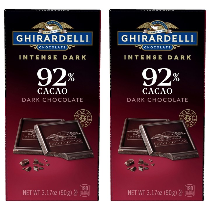기라델리 인텐스다크 카카오 92%, 90g, 2개
