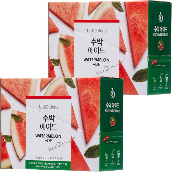 카페베네 수박에이드, 190ml, 20개