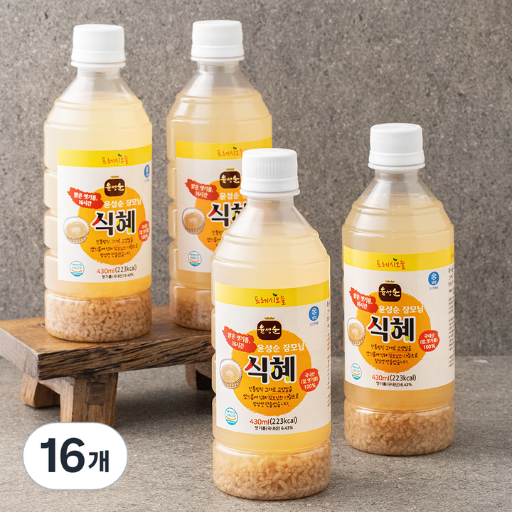 프레시오늘 신선냉장 맑은 엿기름 16시간 윤성순 장모님 식혜, 430ml, 16개