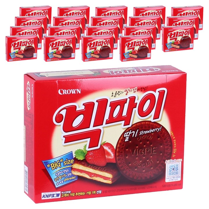 크라운 빅파이 딸기, 324g, 20개
