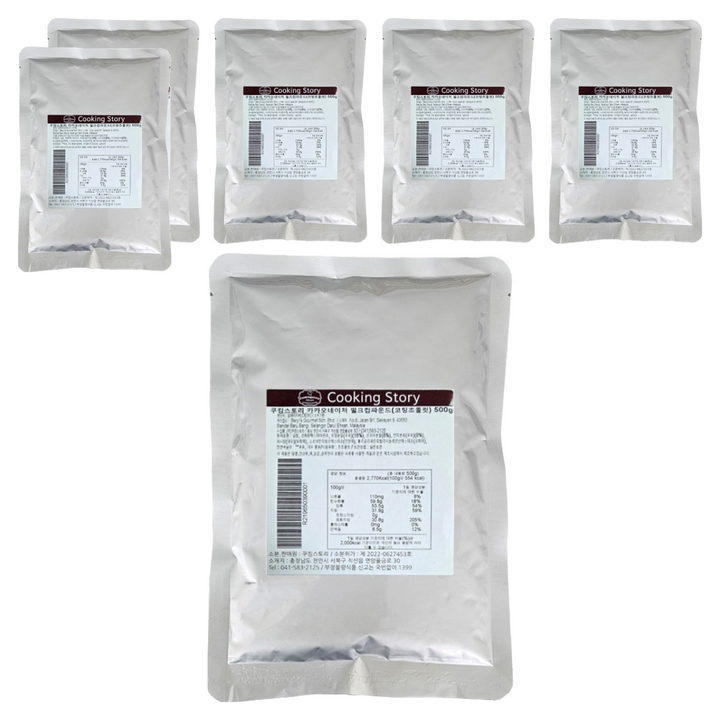 카카오네이처 밀크 컴파운드 코팅 초콜릿, 500g, 6개