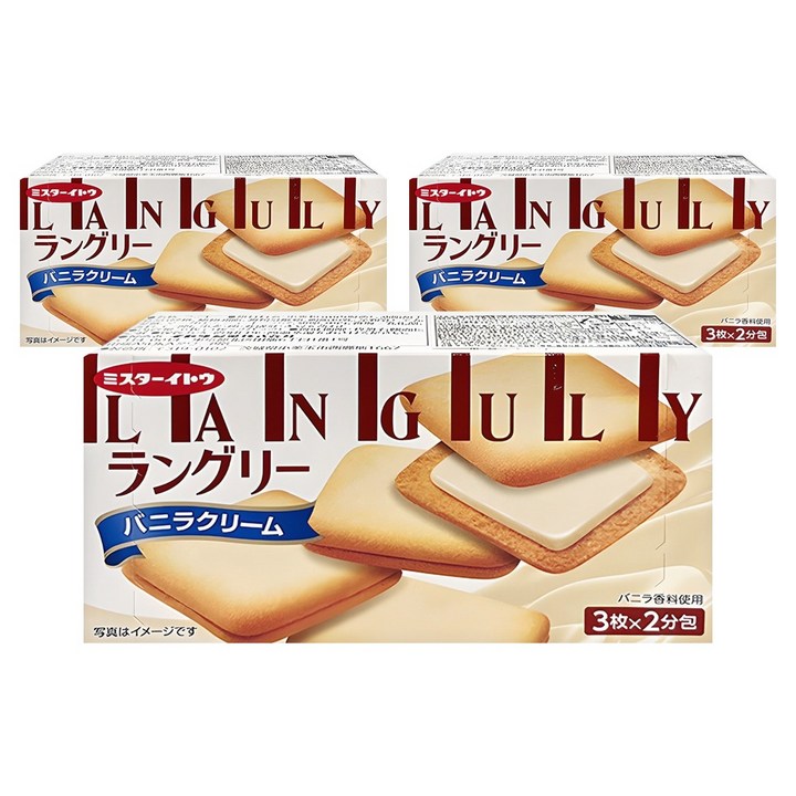 랑그리 크림 샌드 바닐라향, 66g, 3개