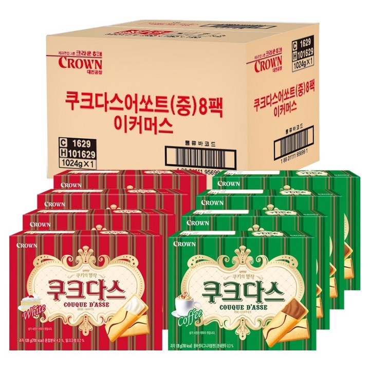 쿠크다스 2종 x 4p 세트, 1세트, 128g