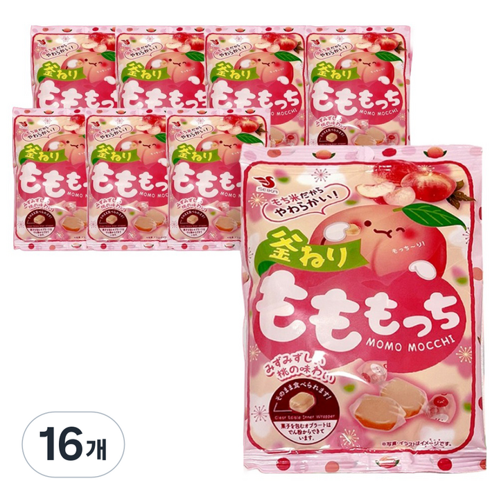 세이카 복숭아 모찌 모모 젤리, 32g, 16개