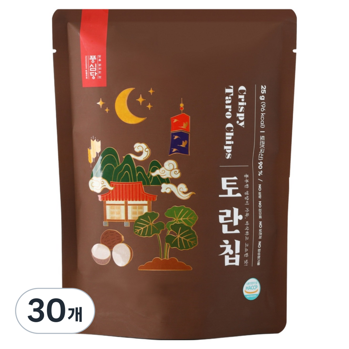 풍심당 토란칩 과자간식, 30개, 25g