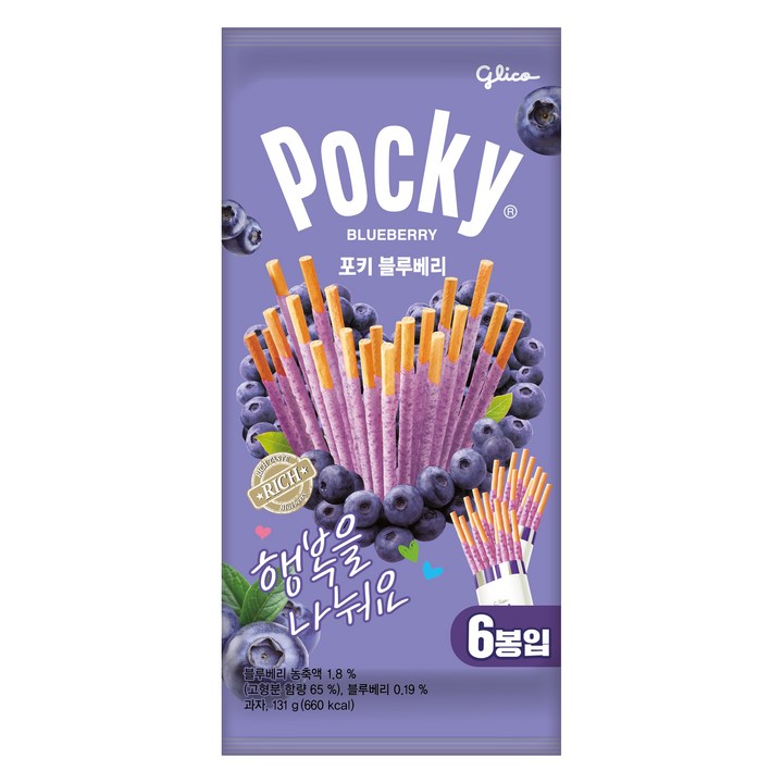 포키 블루베리 막대과자, 131g, 1개