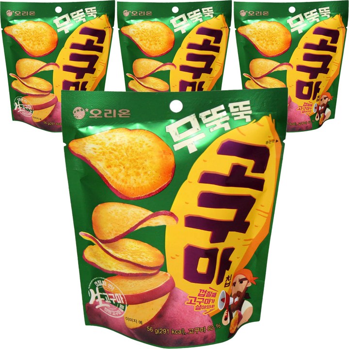 오리온 무뚝뚝 고구마칩, 56g, 4개