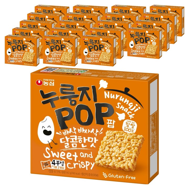 농심 누룽지팝, 142g, 20개