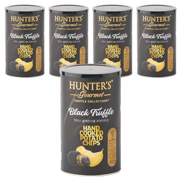 헌터스고메 수제 감자칩 블랙트러플, 150g, 5개