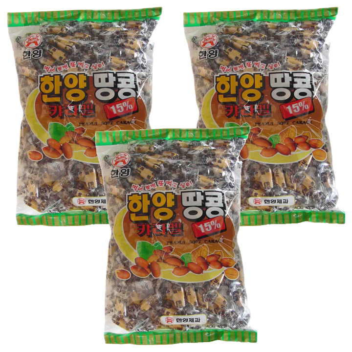한양제과 땅콩캬라멜, 900g, 3개