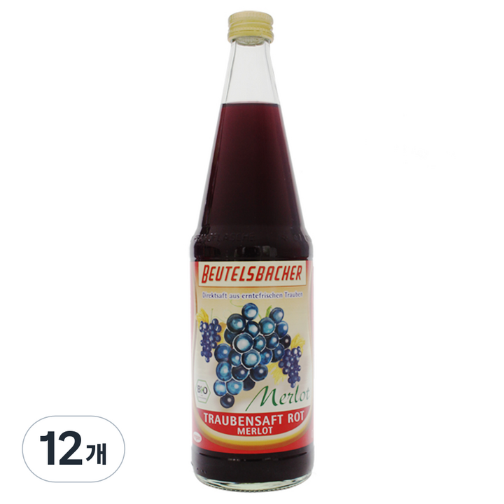 베텔스바허 유기농 포도 주스, 700ml, 12개