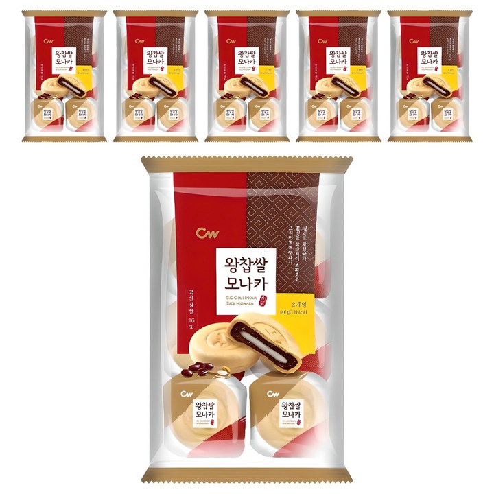 청우식품 왕찹쌀 모나카 8p, 240g, 6개